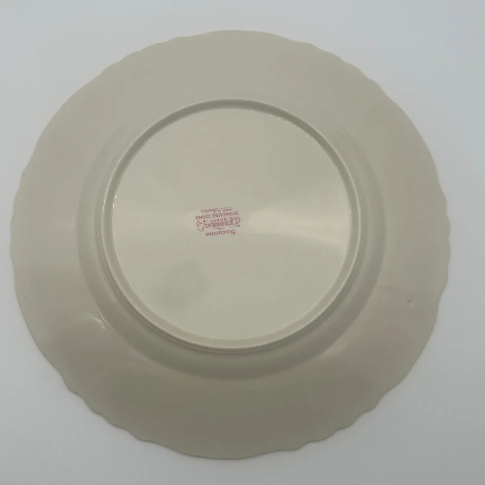 Vintage Syracuse China Suzanne Federal Shape Dinner Plates Set of 4 10in